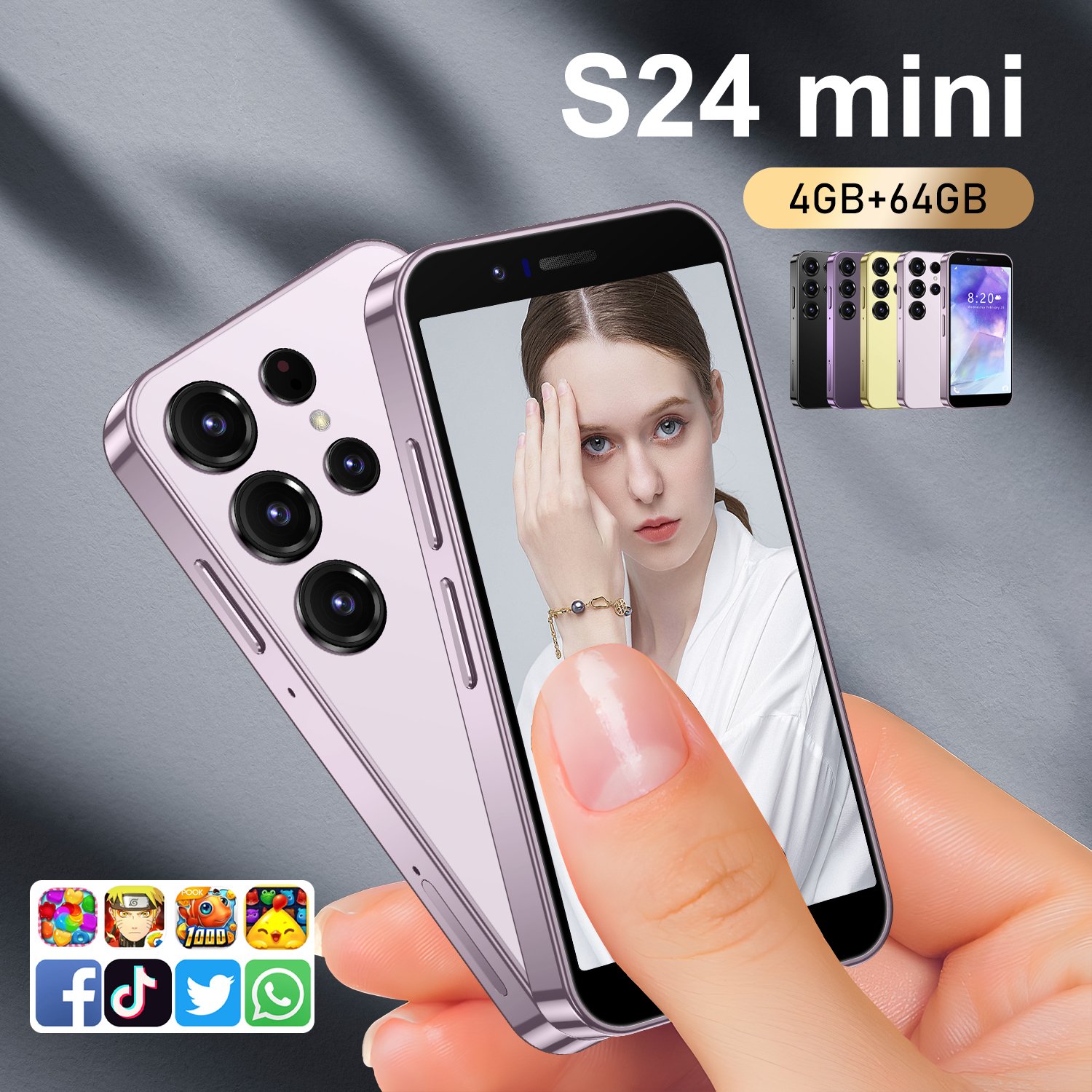 Drop shipping S24 mini phone unlocked Quad Core Dual SIM Android Mobile Phone 3G cell phone S24 Super Mini Smartphone